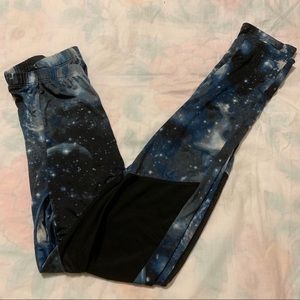 Galaxy leggings with mesh detail